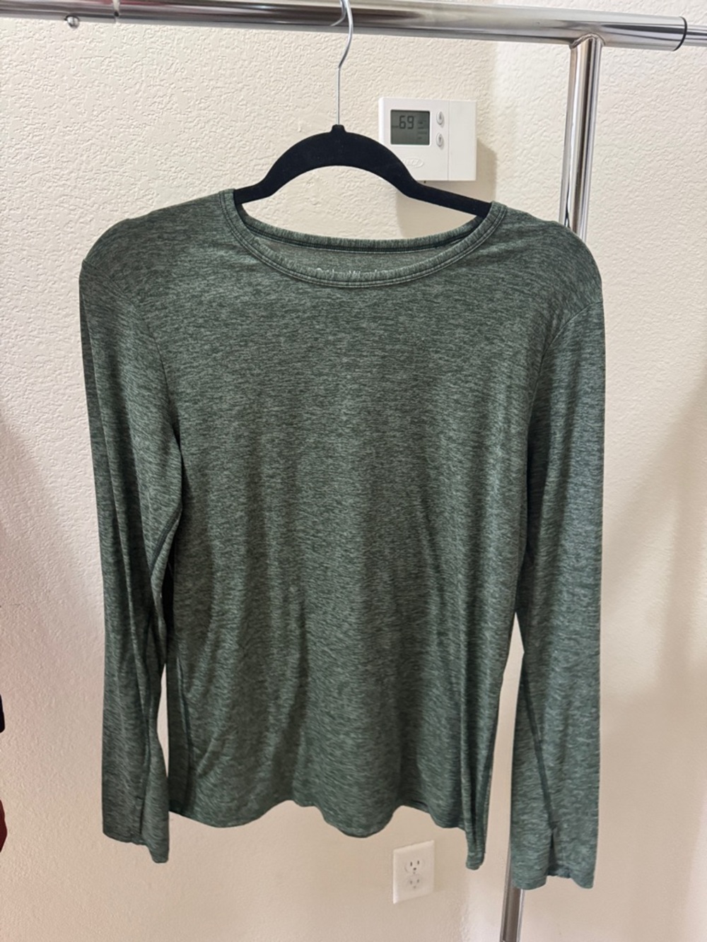 Outdoor Voices Heathered Forest Green Long-Sleeve Crewneck